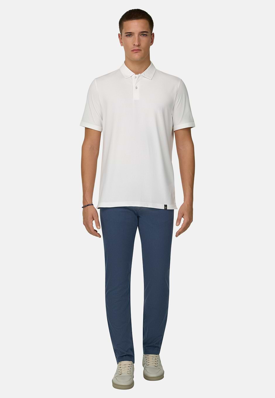 Polo In Piquè Performante con filato S-Cafè®, Bianco, hi-res