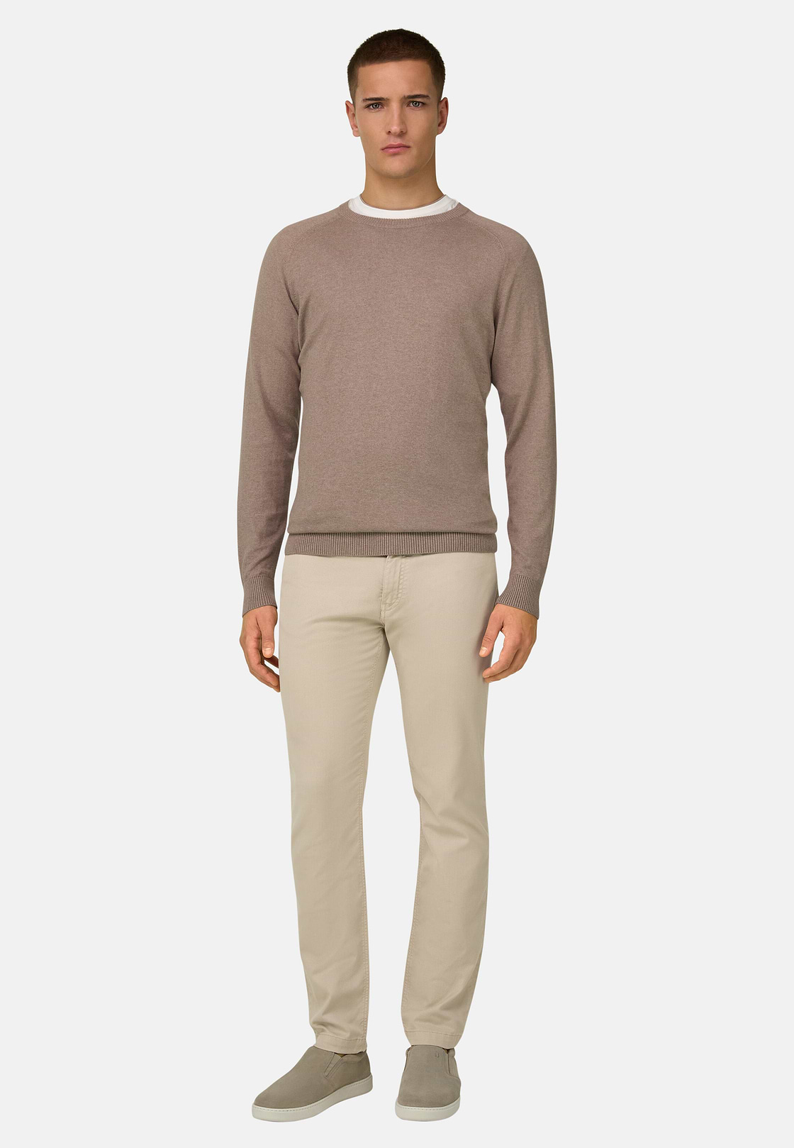 Jeans Aus Elastischem Baumwoll-Tencel, Beige, hi-res, 2