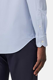 Slim Fit Stretch Nylon Shirt, Medium Blue, thumb, 4