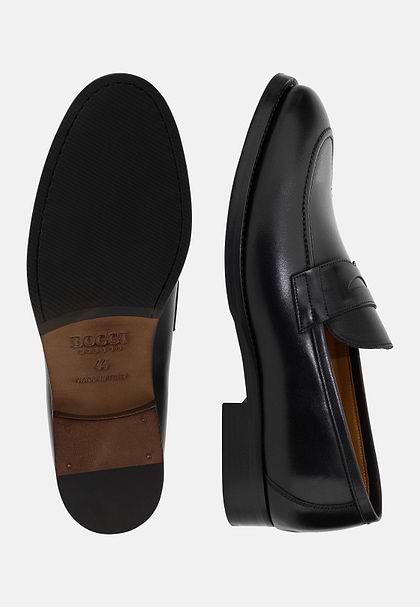 Leather Loafers, Black, hi-res