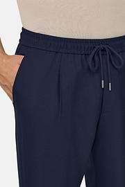 Hose Aus Wolle Mit Kordelzug, Navy blau, thumb, 4