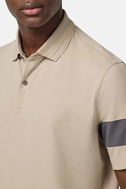 S.Cafè® High-Performance Piqué Polo Shirt, Sand, hi-res