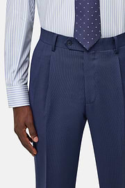Micro Pattern Double-Breasted Suit in Pure Wool, Blue, hi-res