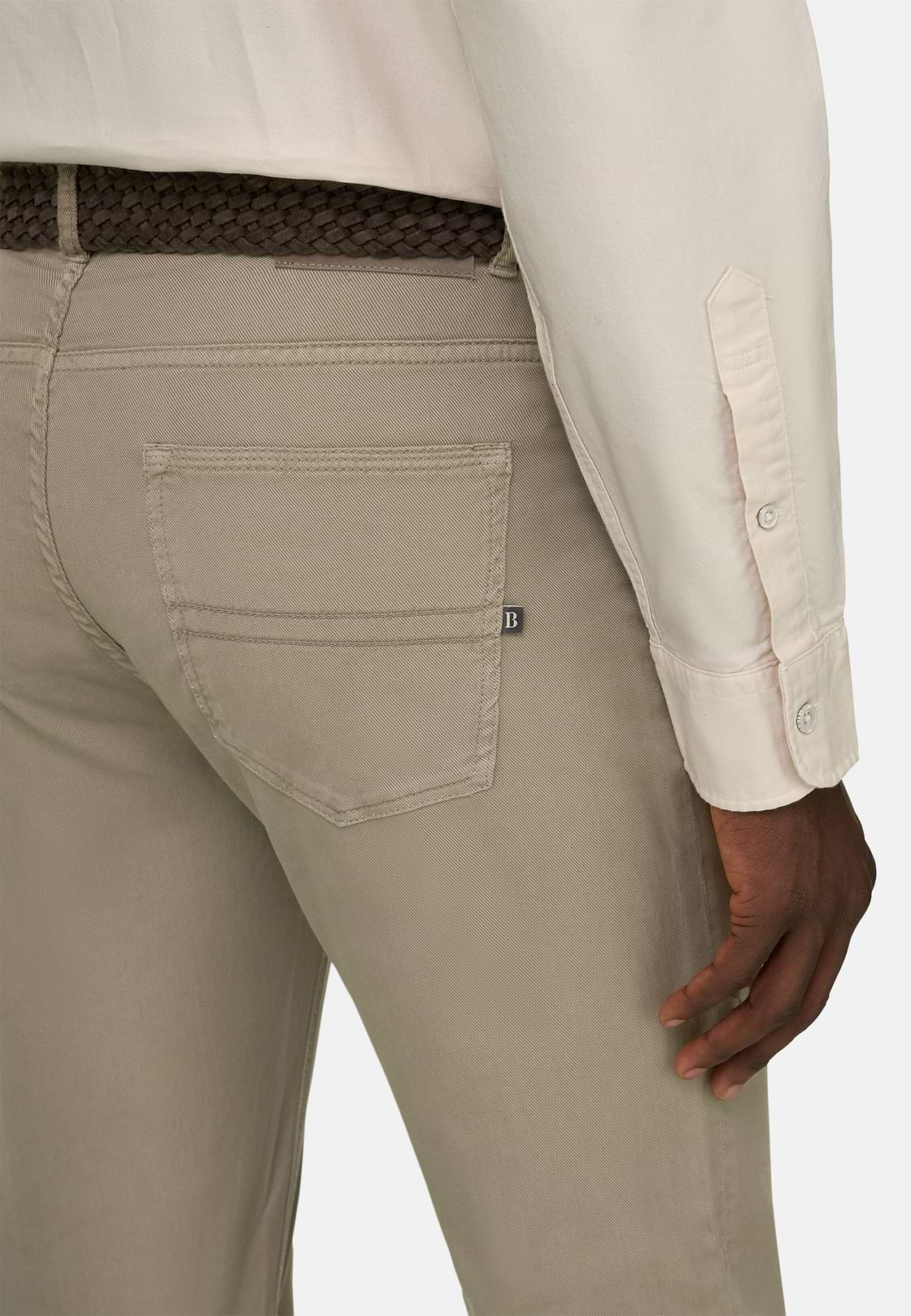 Jeans Aus Elastischem Baumwoll-Tencel, Taupe, hi-res, 4