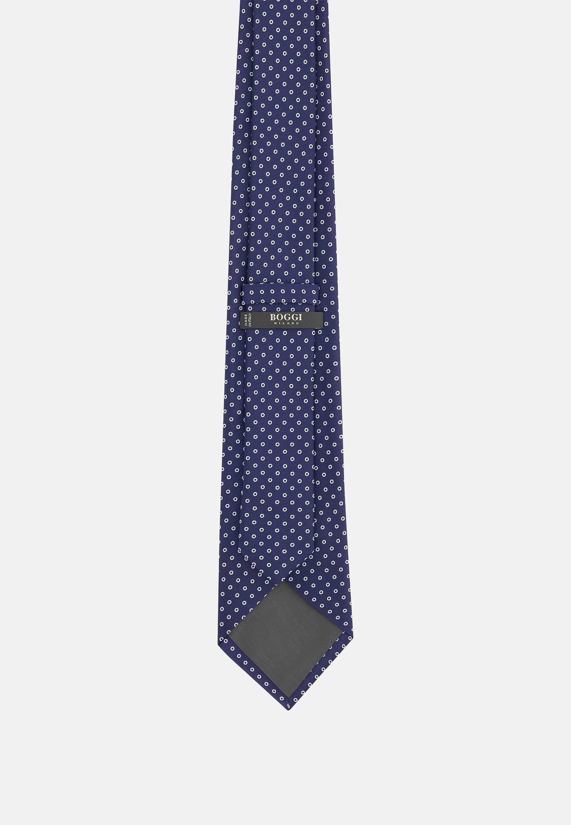 Seidenkrawatte Mit Punktemuster, Navy blau, hi-res, 3