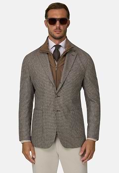 Blazer Houndstooth Wool Flannel