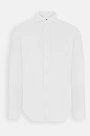 Chemise En Coton Pinpoint Slim Fit, Blanc, thumb, 7