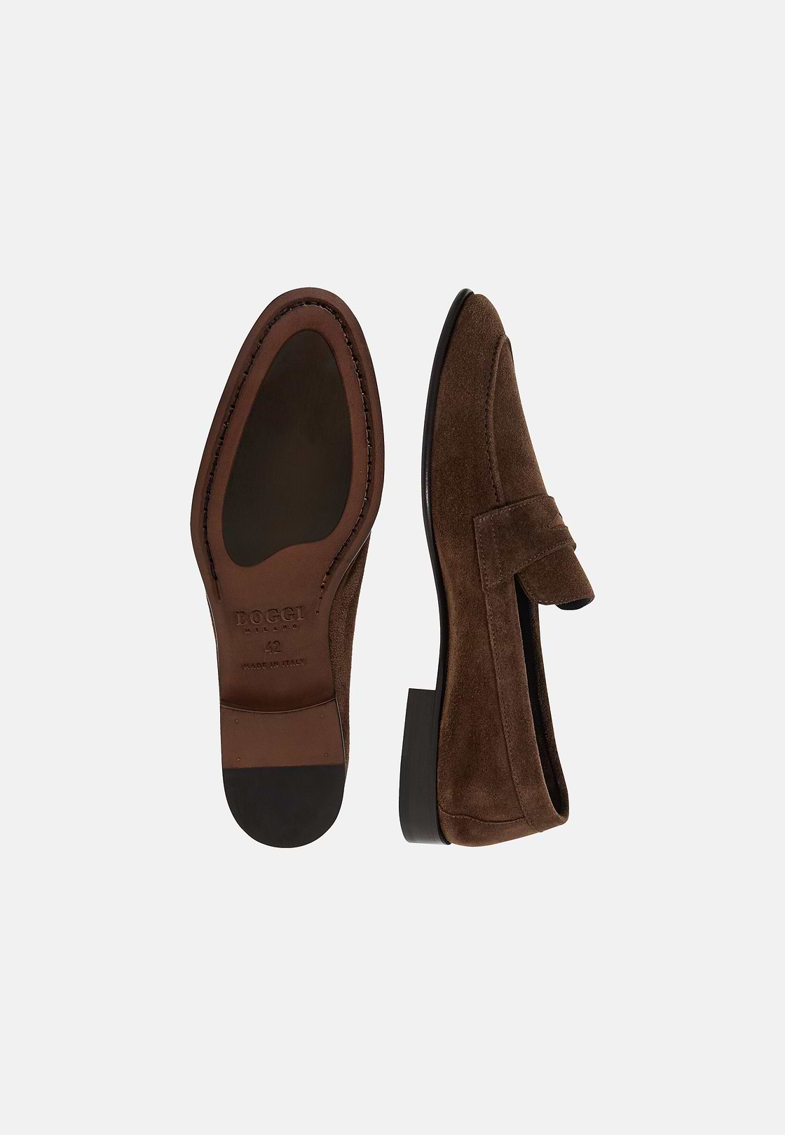 Leather Loafers, Dark brown, hi-res
