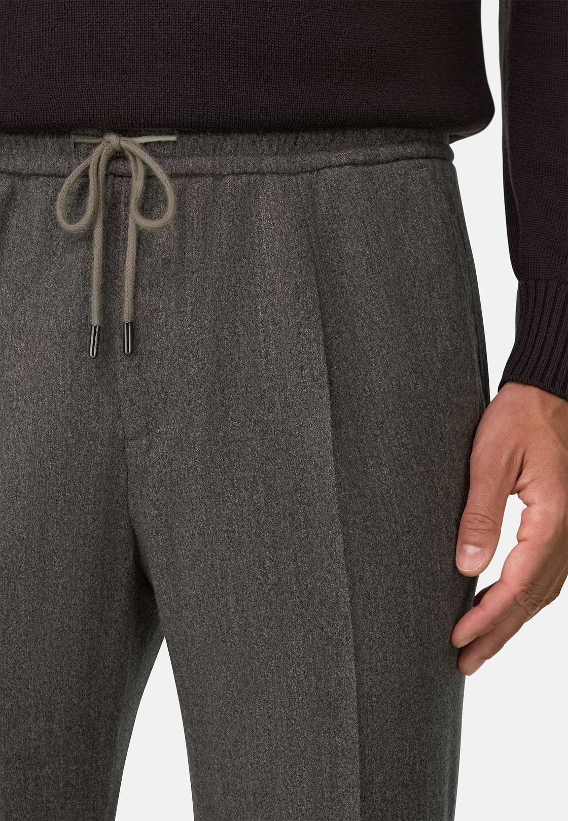 City Trousers in Flannel, Taupe, hi-res, 3