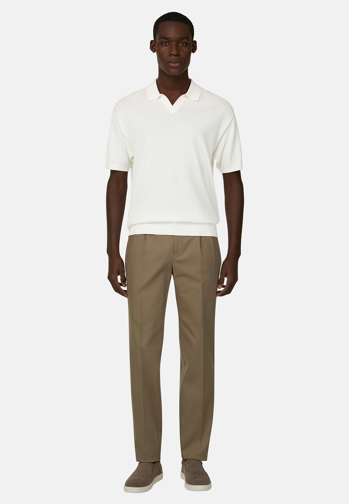 Polo Di Maglia In Cotone Seta, Bianco, hi-res, 2