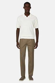 Polo Di Maglia In Cotone Seta, Bianco, thumb, 2