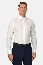 Camicia In Popeline Di Cotone Regular Fit, Bianco, thumb, 1