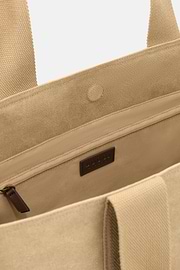 Cotton Blend Tote Bag, Beige, thumb, 5