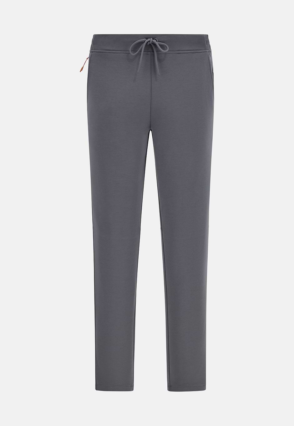 Lightweight Scuba Cotton Blend Trousers, Charcoal, hi-res