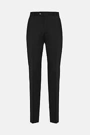 Trousers in Stretch Knitted Wool, Black, hi-res