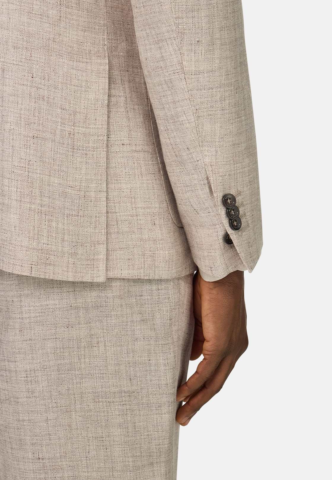 Melange-Sakko Aus Reinem Leinen, Taupe, hi-res