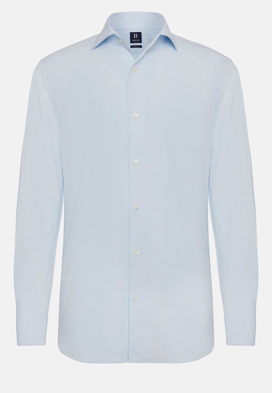 Chemise Bleu Clair En Coton Dobby Regular Fit, Bleu clair, hi-res