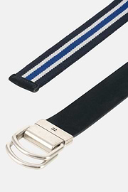 Ledergürtel mit elastischem Band, Navy blau, thumb, 2