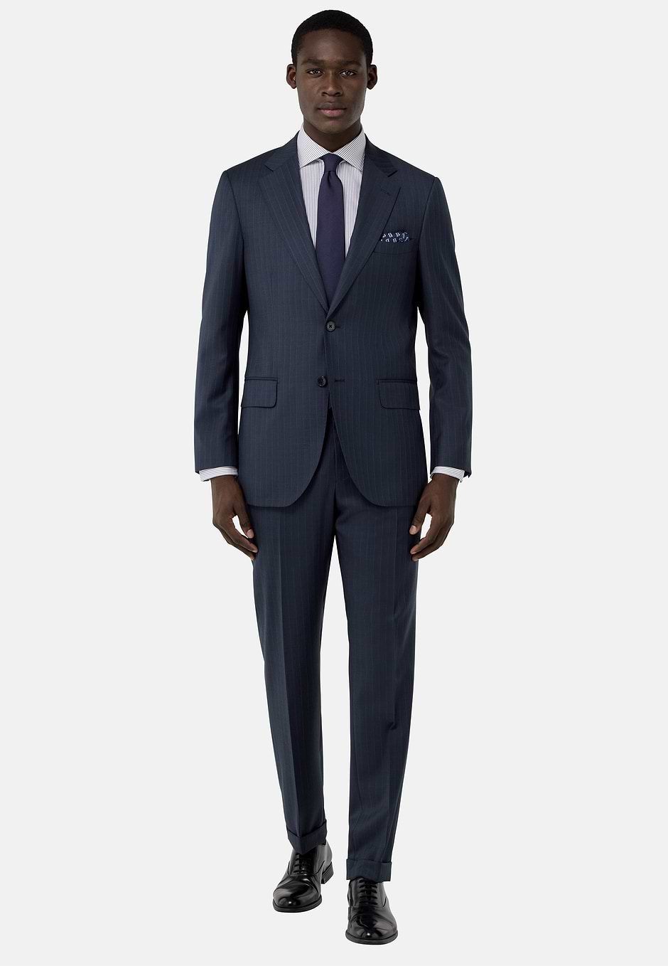 Stretch Wool Blend Suit, Navy blue, hi-res