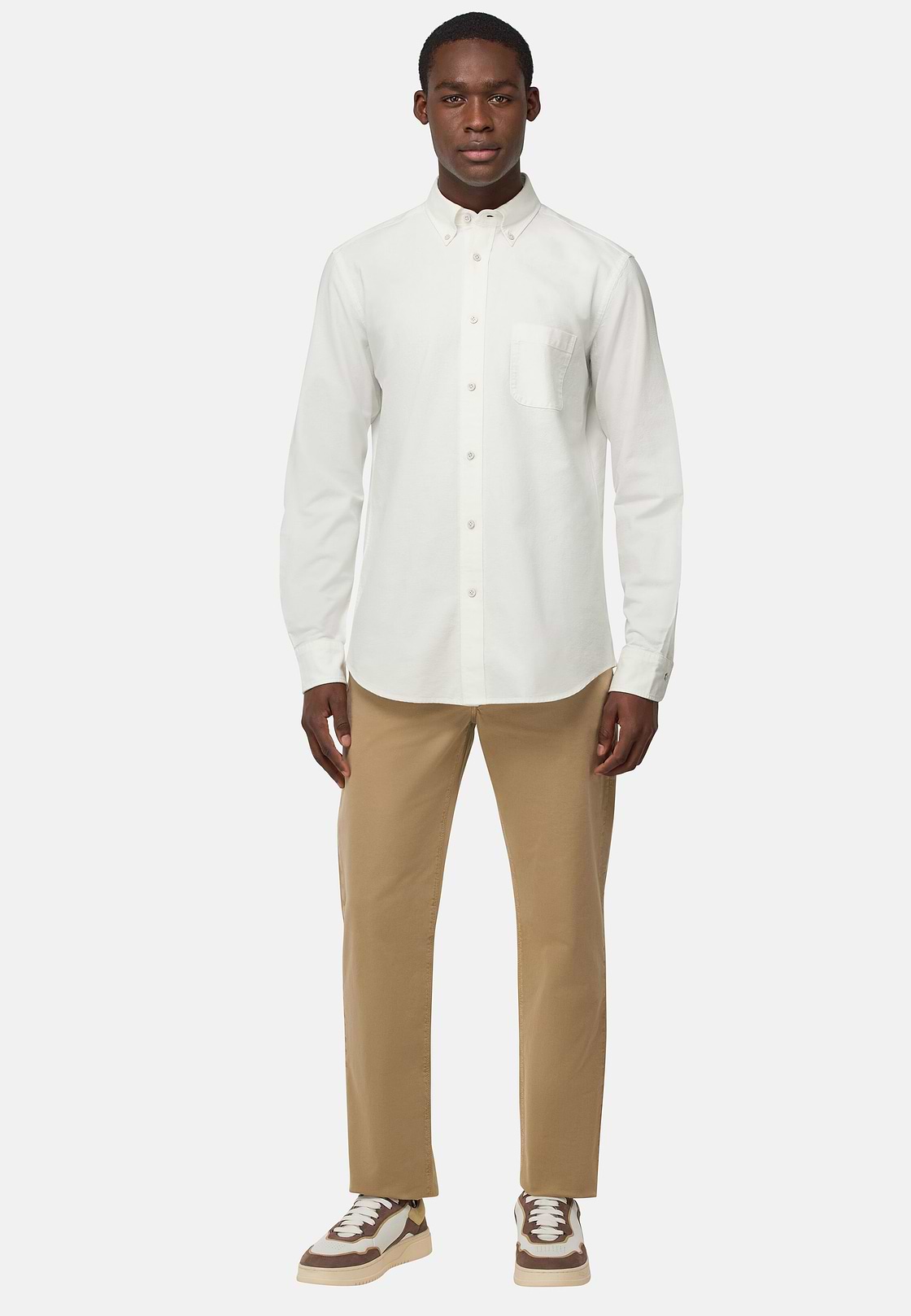 Regular Fit Oxford Cotton Shirt, White, hi-res