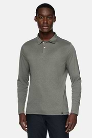 Polo Shirt in a Cotton Blend High-Performance Jersey Regular, Green, hi-res