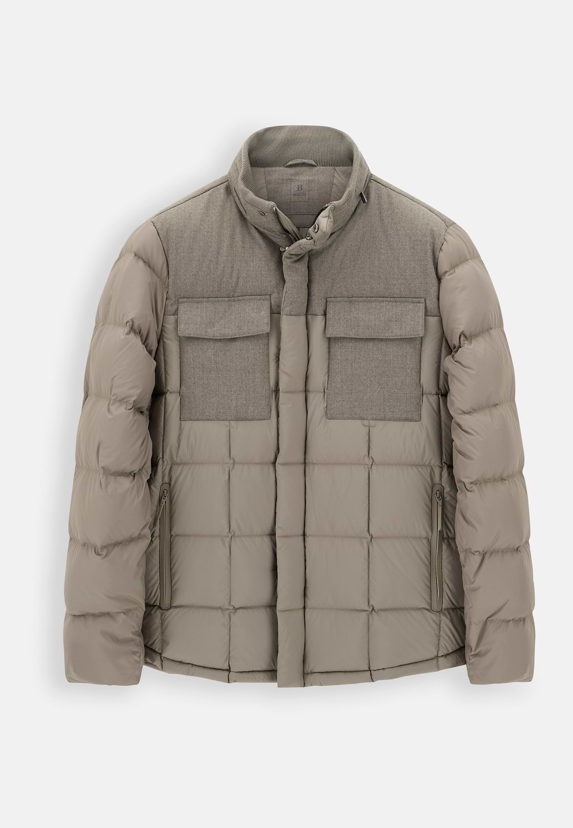 Bomber Flyn in Flannel and Technical Fabric Down, Sand, hi-res, 6