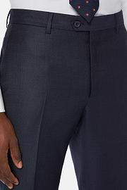 Navy Micro Textured Suit in Super 130 Wool, Navy blue, hi-res