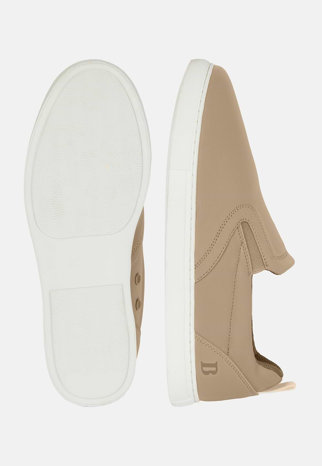 Wsuwane buty z beżowej tkaniny technicznej, Beige, hi-res