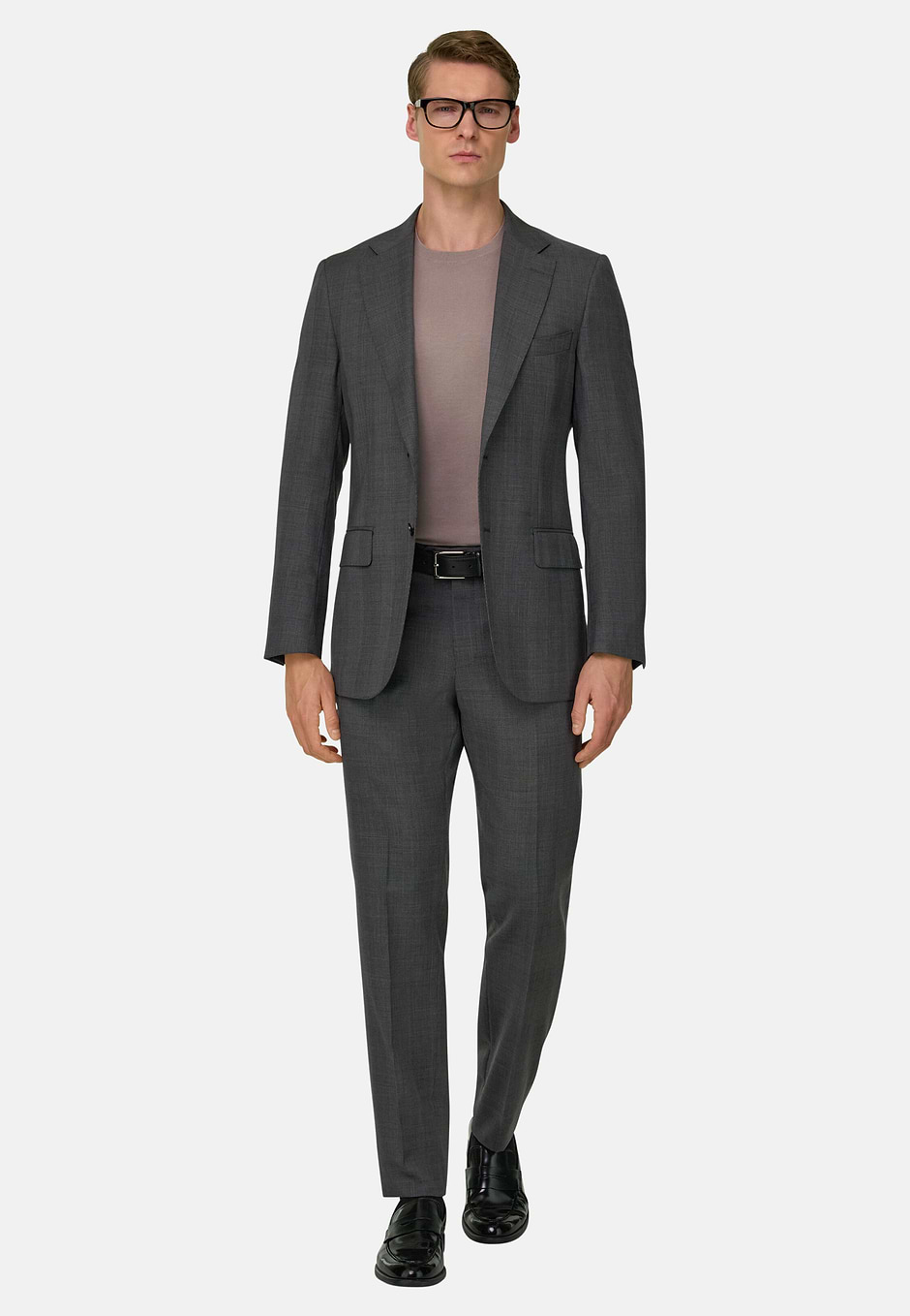 Abito Principe di Galles In Lana, Grigio, hi-res