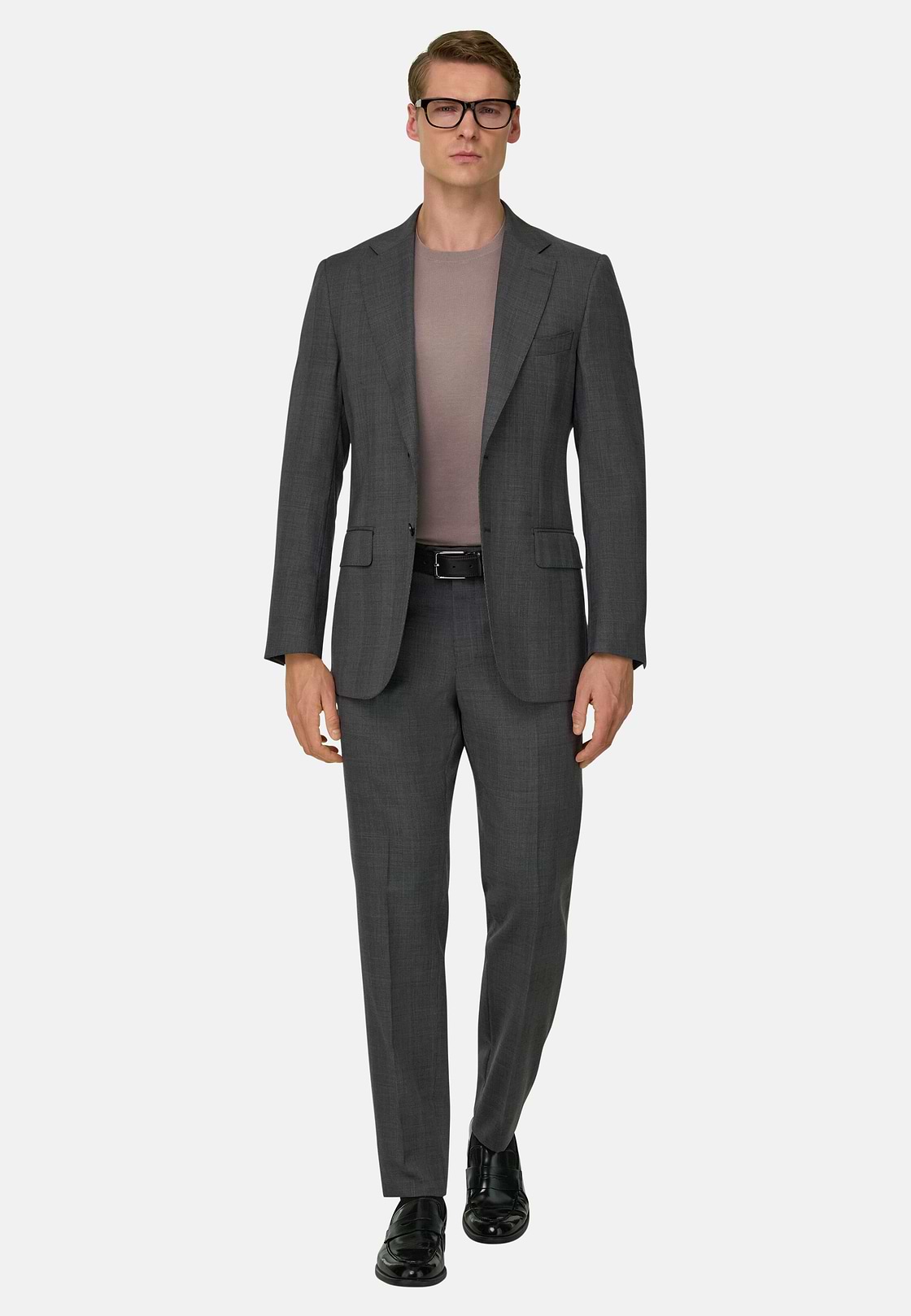 Prince Of Wales Wool Suit, Grey, hi-res, 2