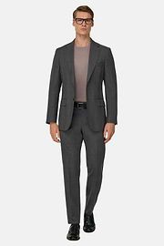 Prince Of Wales Wool Suit, Grey, thumb, 2