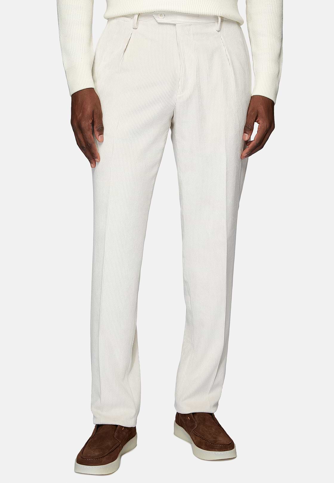 Velvet Trousers, Cream, hi-res