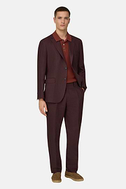 Pure Linen Suit, Burgundy, thumb, 2