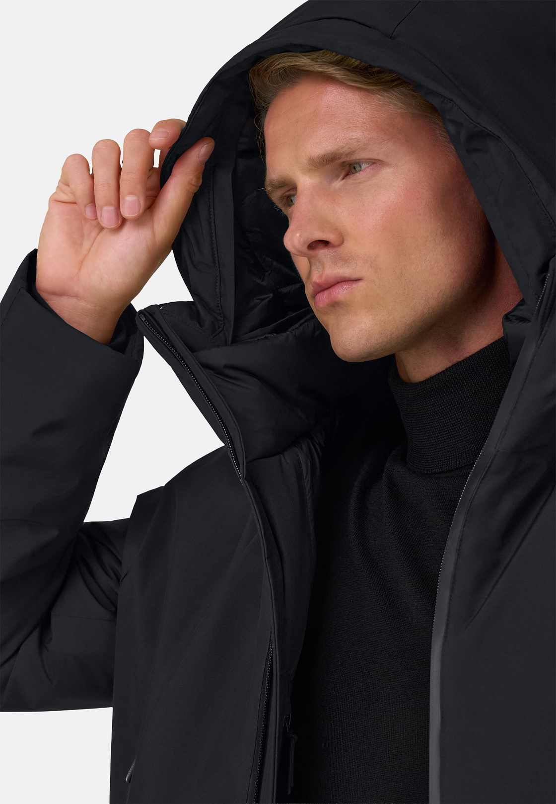 Jacket in Technical Fabric Padded, Black, hi-res, 5