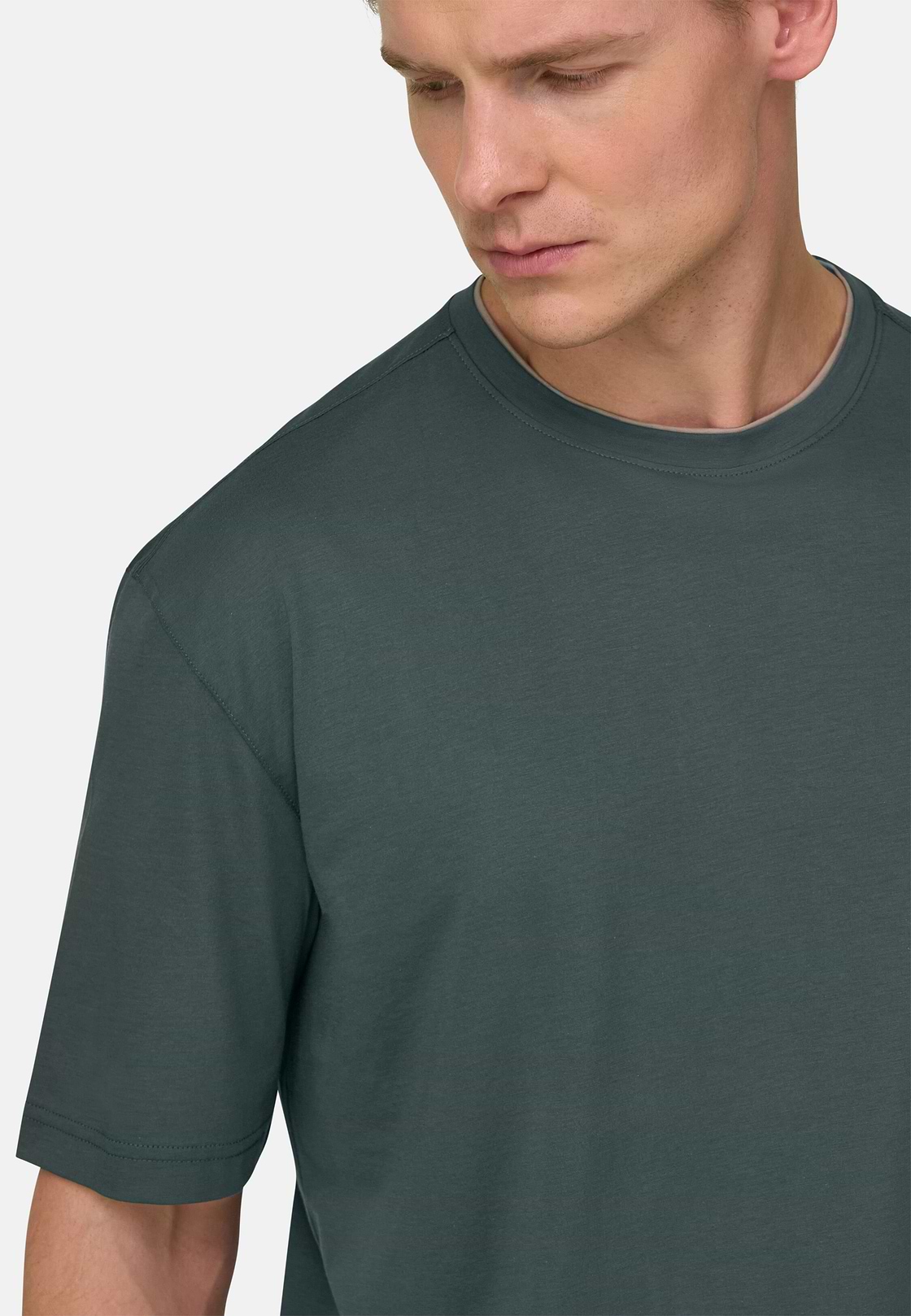T-shirt In Cotone Pima, Verde, hi-res, 4