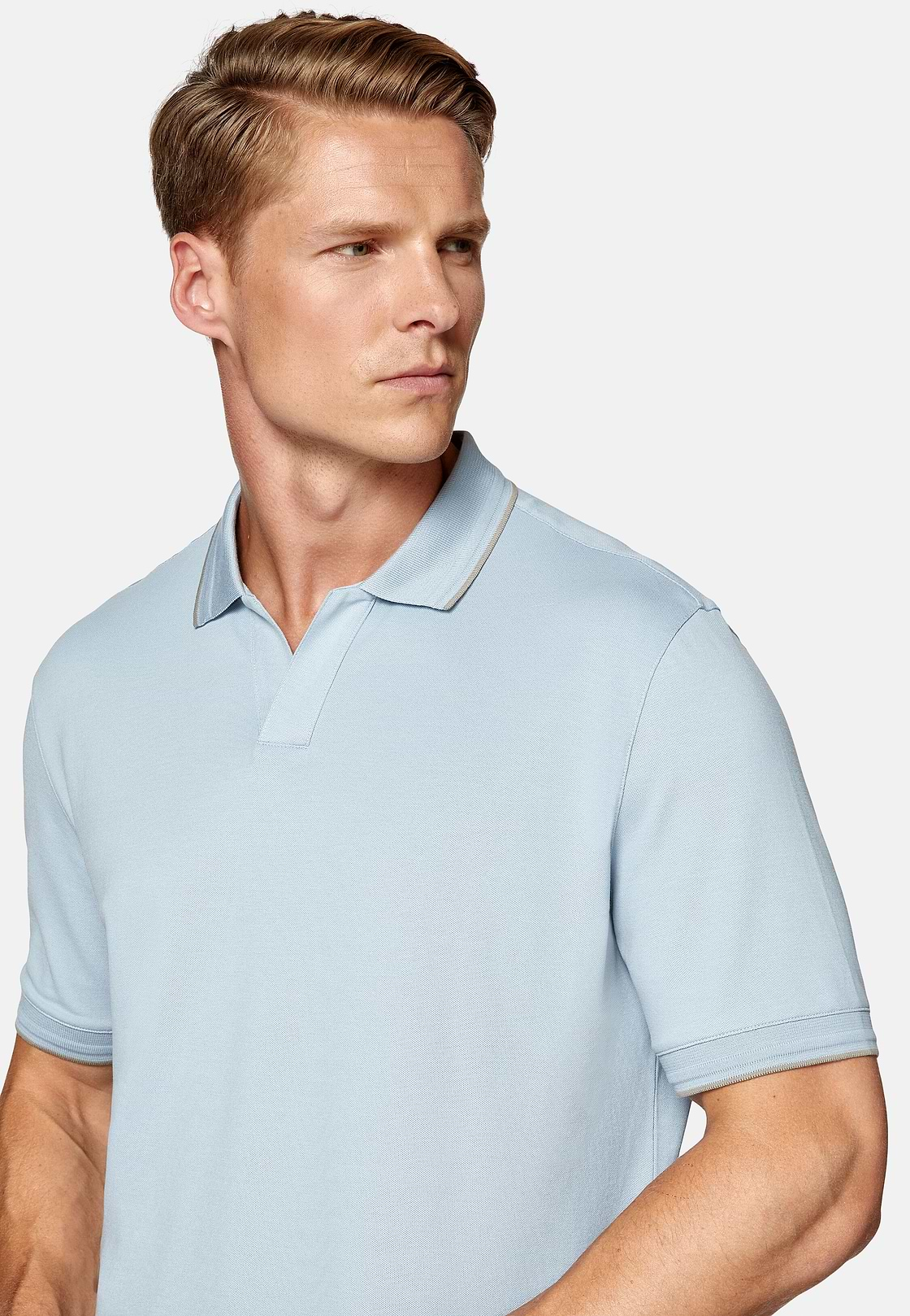 High-Performance Piqué Polo Shirt, Light Blue, hi-res