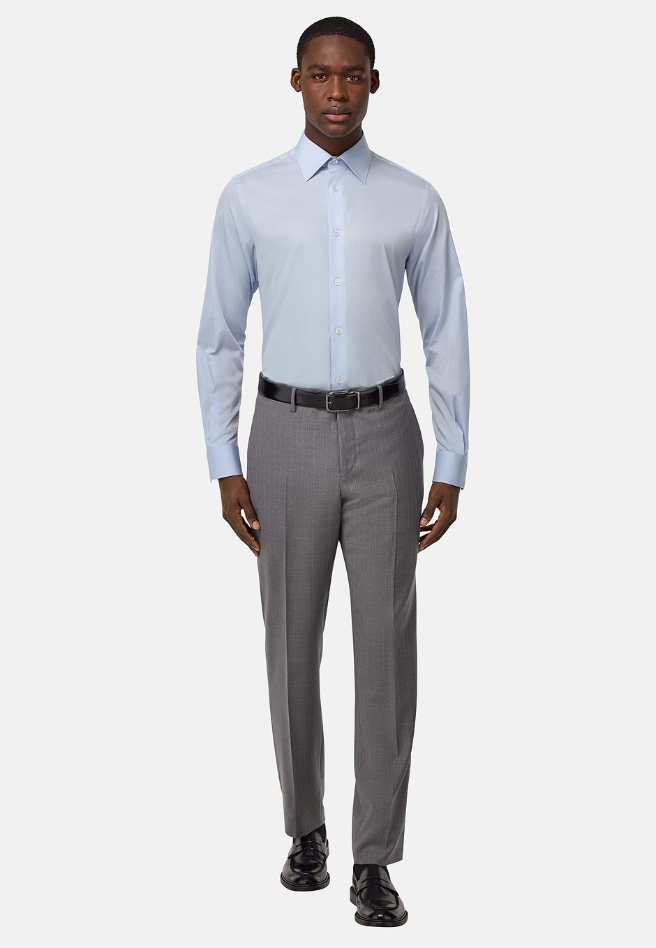 Regular Fit Cotton Twill Shirt, Light Blue, hi-res
