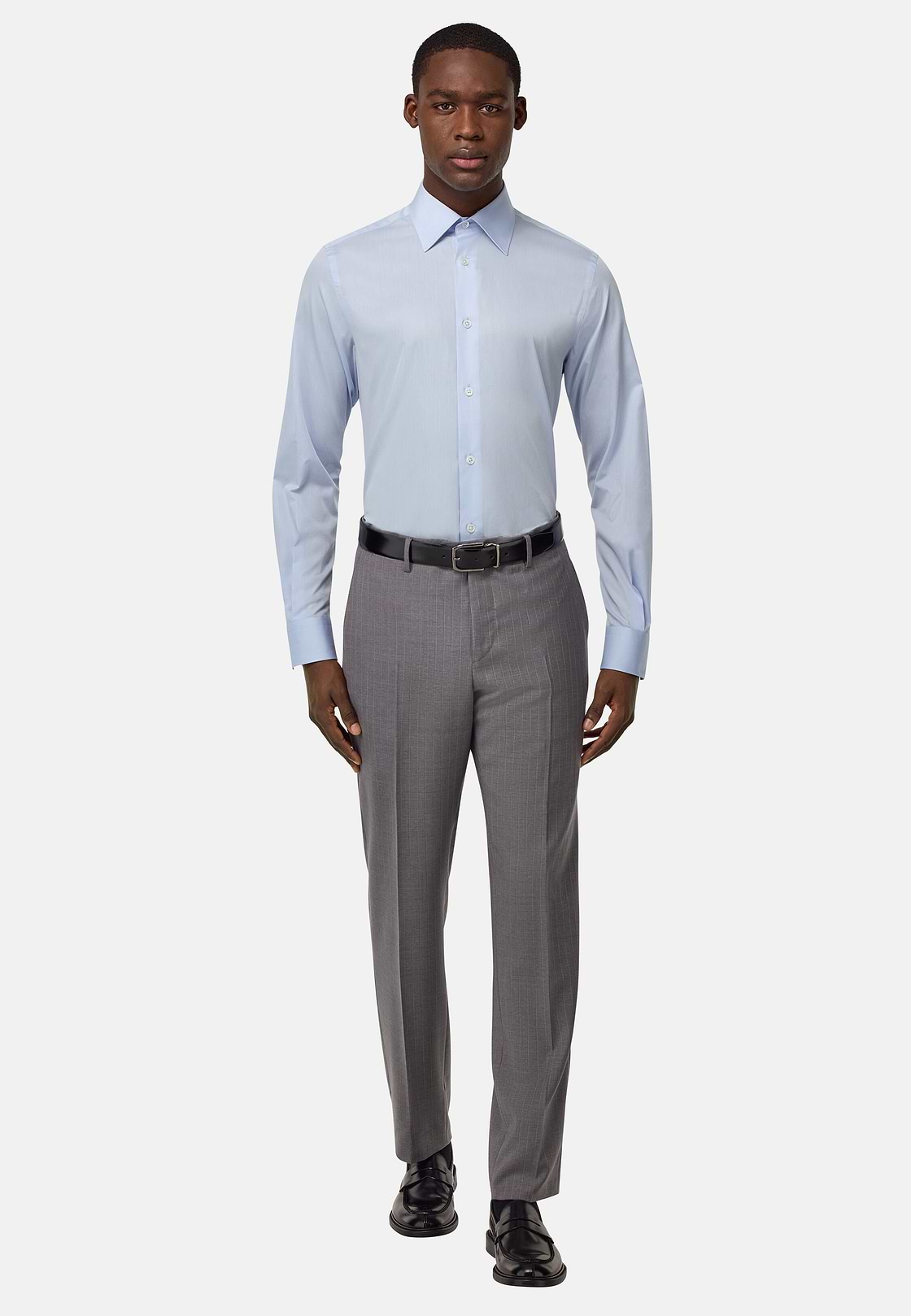 Chemise En Sergé De Coton Regular Fit, Bleu clair, hi-res