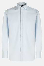 Blue Pin Point Cotton Slim Fit Shirt, Light blue, hi-res