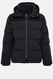 B-Tech Bomber Jacket In Recycled Nylon and Goose Down, Black, hi-res