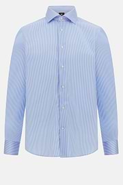 Chemise À Rayures En Coton Regular Fit, Bleu clair, hi-res