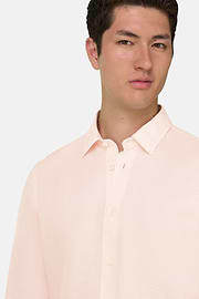Camicia In Tencel Lino Regular Fit, Rosa, thumb, 4