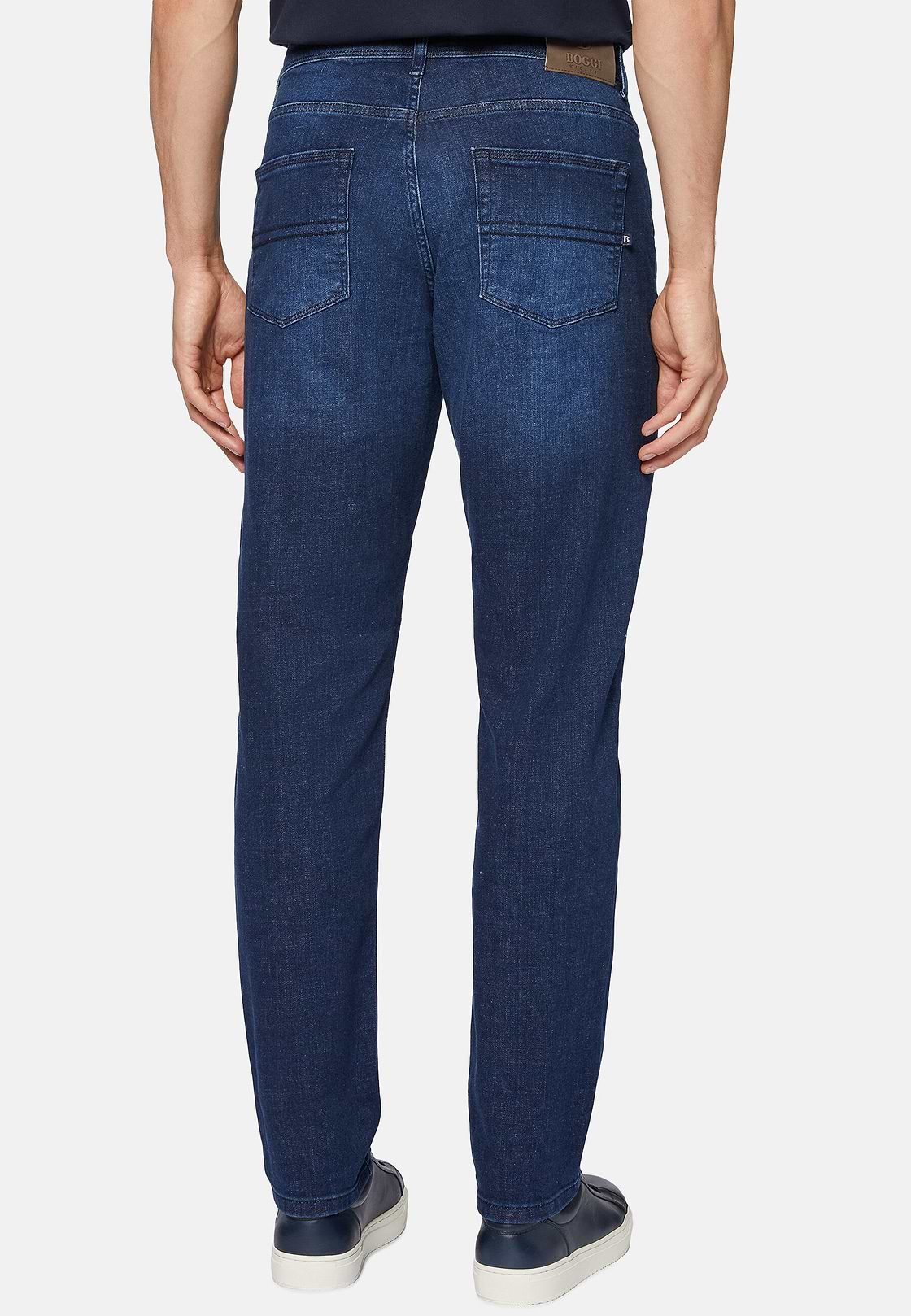 Dark Blue Stretch Denim Jeans, Dark Blue, hi-res