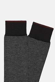 Striped Cotton Socks, Grey, hi-res