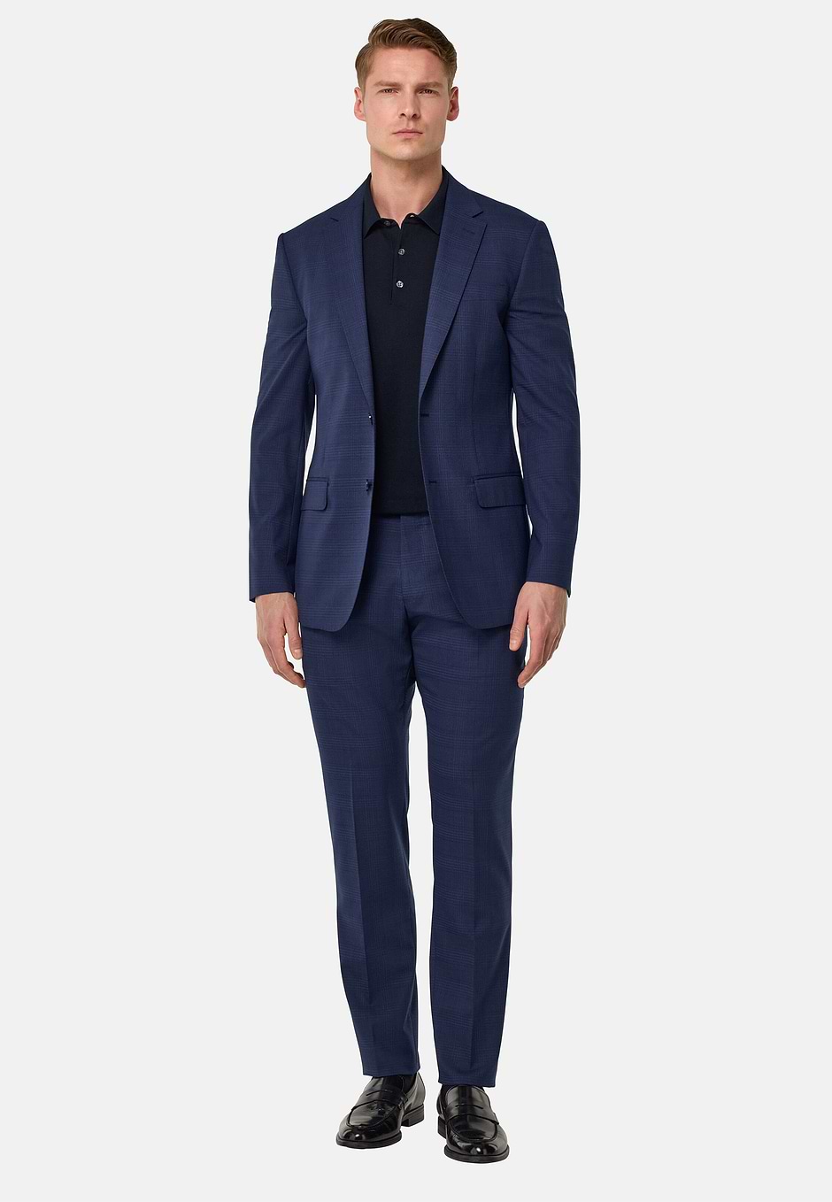 Stretch Wool Blend Suit, Navy blue, hi-res