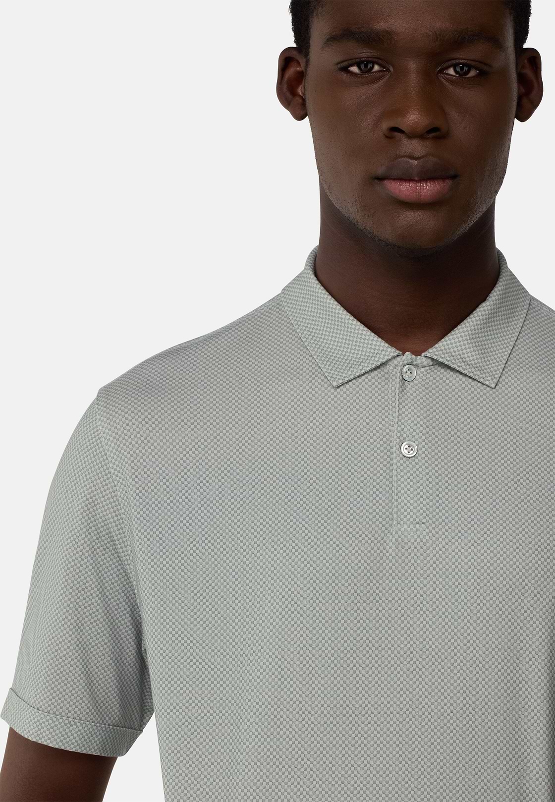 Cotton Blend Jersey Polo Shirt, Light Green, hi-res