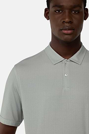 Cotton Blend Jersey Polo Shirt, Light Green, hi-res