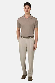 Polo Di Maglia In Cotone Seta, Taupe, thumb, 2