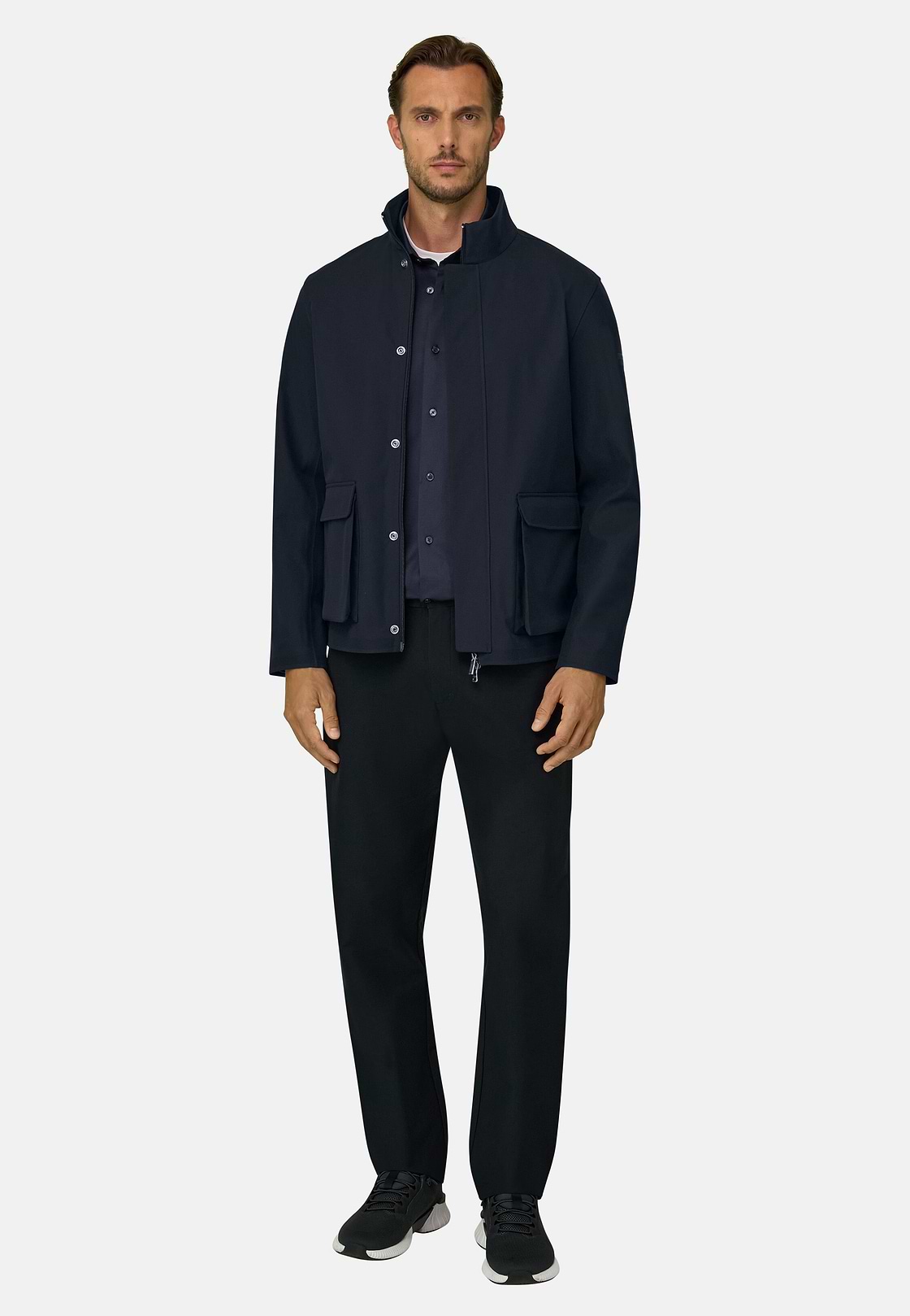 Bomberjacke aus technischem Gewebe B Tech, Navy blau, hi-res, 2
