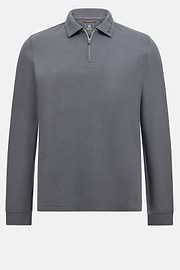 Half-Zip Sweatshirt in a Cotton Blend, Charcoal, hi-res